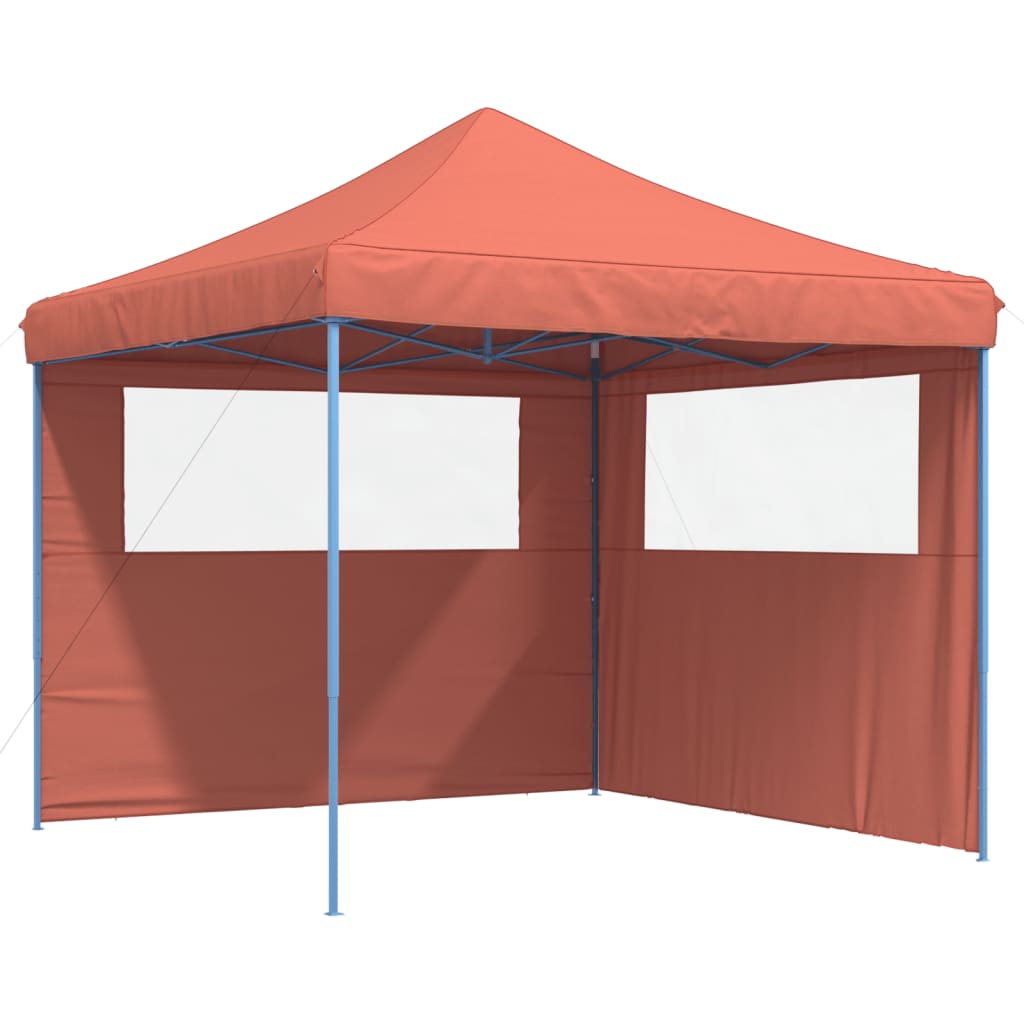 Tente de fête pop-up pliable Vidaxx avec 2 parois latérales, couleur terre cuite