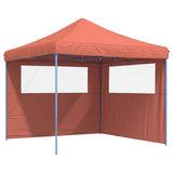 Tente de fête pop-up pliable Vidaxx avec 2 parois latérales, couleur terre cuite