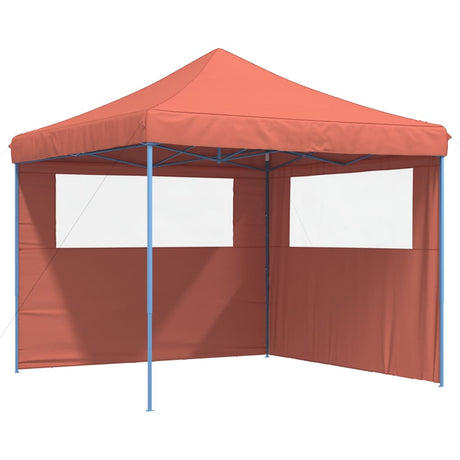 Tente de fête pop-up pliable Vidaxx avec 2 parois latérales, couleur terre cuite