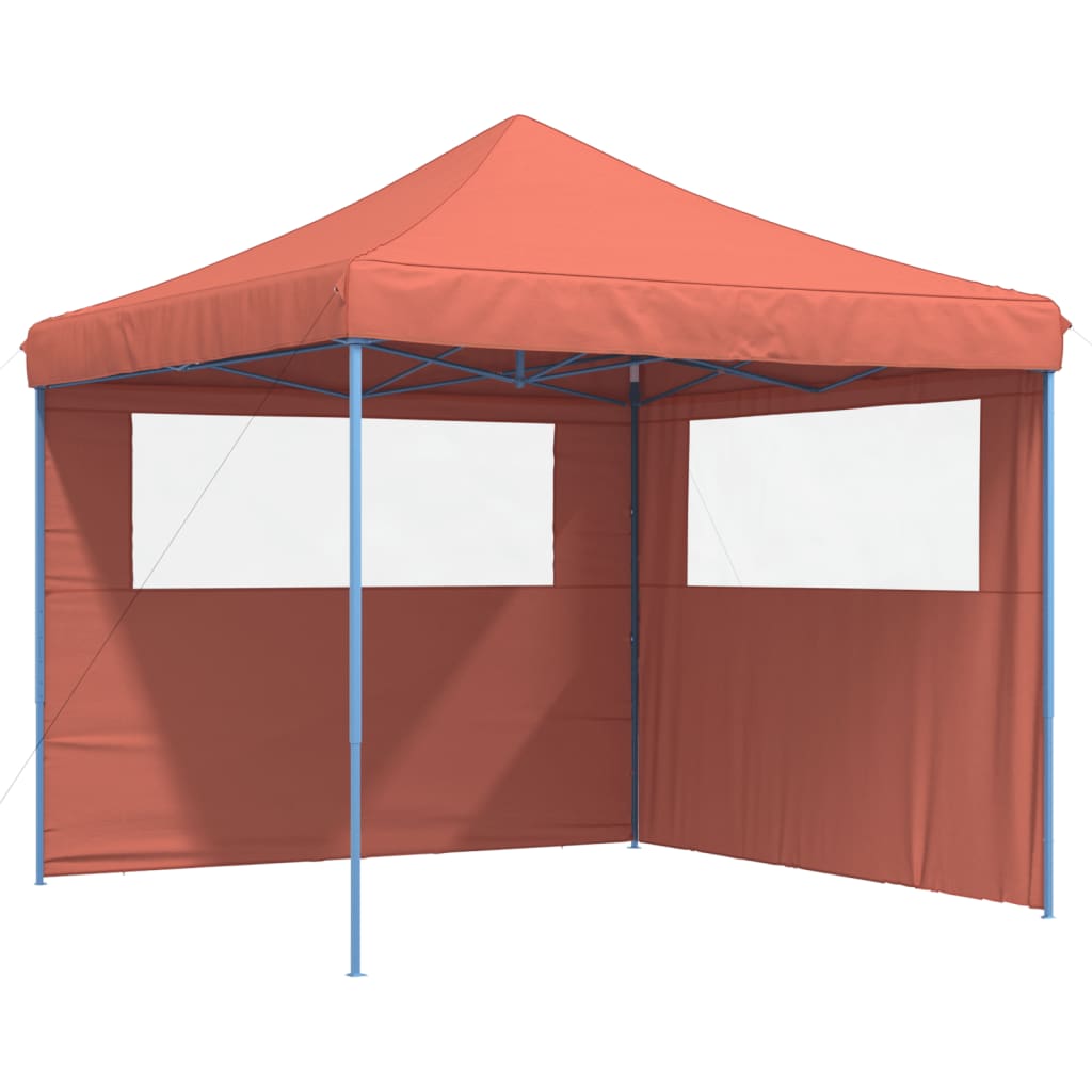 Vidaxl Partytent flappbar Pop-up mat 2 Säitewänn Terracotta-faarweg