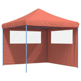 Pop-up pieghevole Vidaxl PartyTent con 2 pareti laterali color terracotta