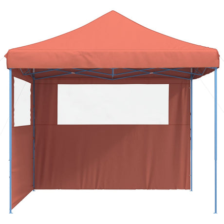 Tente de fête pop-up pliable Vidaxx avec 2 parois latérales, couleur terre cuite