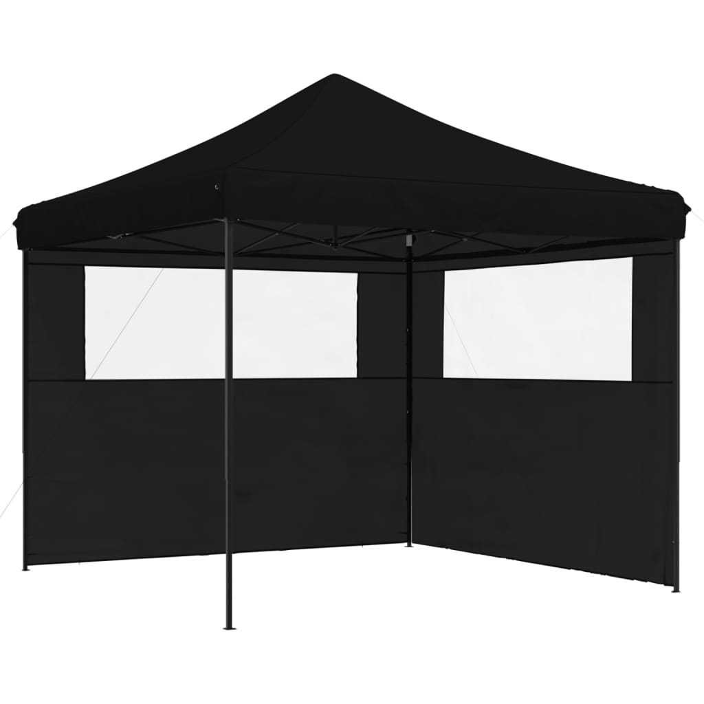 Vidaxl PartyTent sammenleggbar pop-up med 2 sidevegger svart