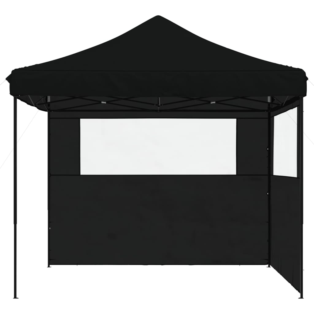 Vidaxl PartyTent sammenleggbar pop-up med 2 sidevegger svart