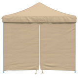 Tente de fête pop-up pliable Vidaxx avec 4 parois latérales beige