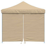 Vidaxl PartyTent sammenleggbar pop-up med 4 sidevegger beige