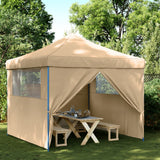 Tente de fête pop-up pliable Vidaxx avec 4 parois latérales beige