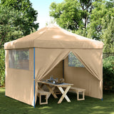 Vidaxl partytent inklapbaar pop-up met 4 zijwanden beige