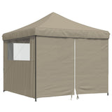 Pop-up pieghevole Vidaxl PartyTent con 4 pareti laterali taupe