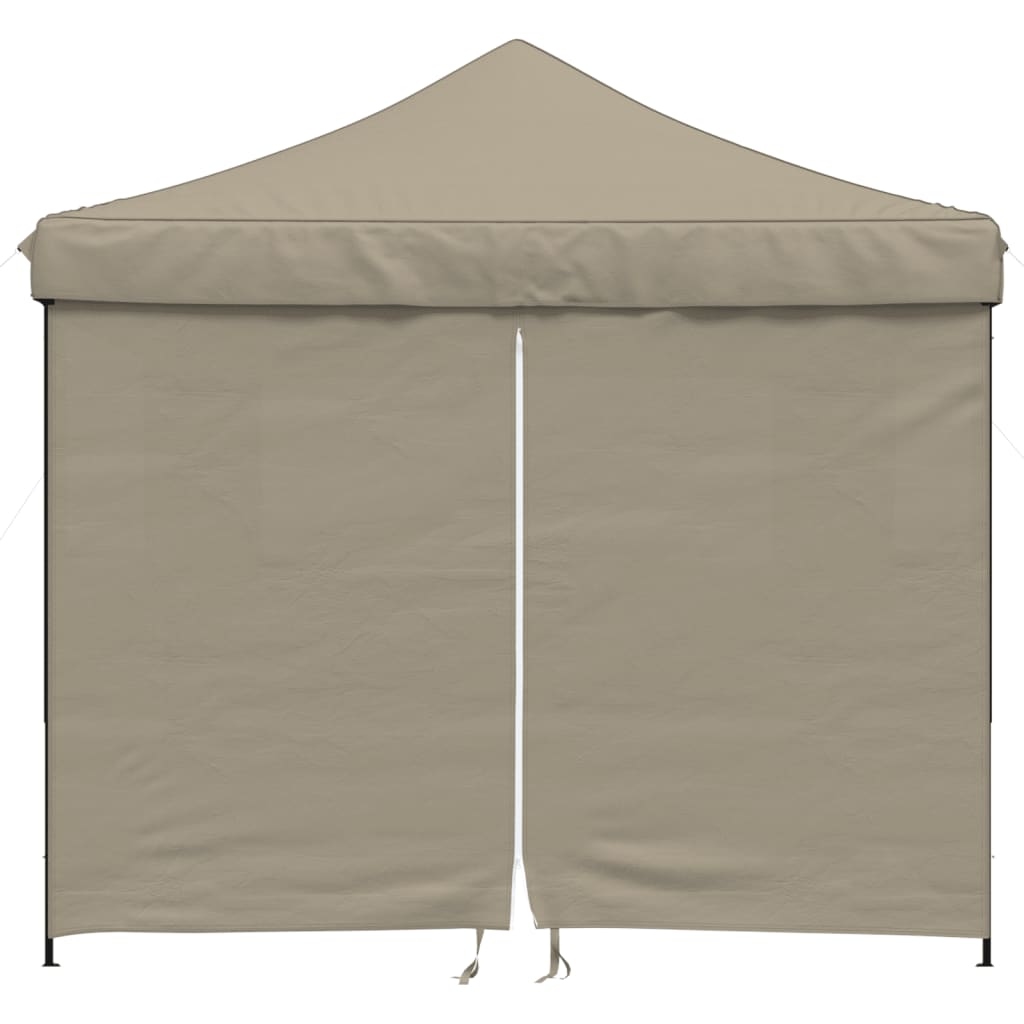 Pop-up pieghevole Vidaxl PartyTent con 4 pareti laterali taupe