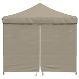 Vidaxl Partytent Faltbares Popup mit 4 Seitenwänden Taupe