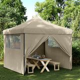 Vidaxl Partytent Faltbares Popup mit 4 Seitenwänden Taupe