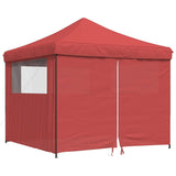 Vidaxl PartyTent Plegable plegable con 4 paredes laterales Burdeos rojo