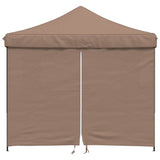 Tente de fête pop-up pliable Vidaxx avec 4 parois latérales marron