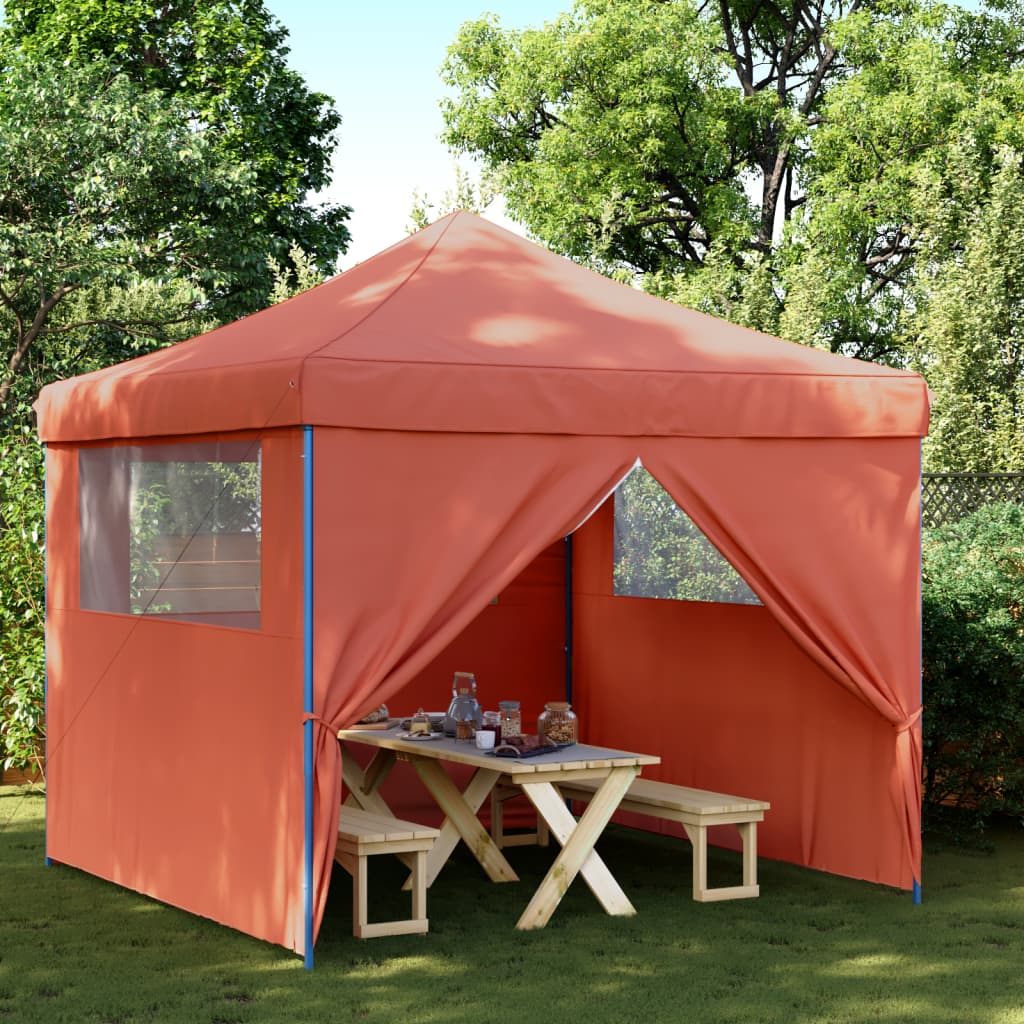 Vidaxl Partytent Polable pliable avec 4 murs latéraux en terre cuite en terre cuite