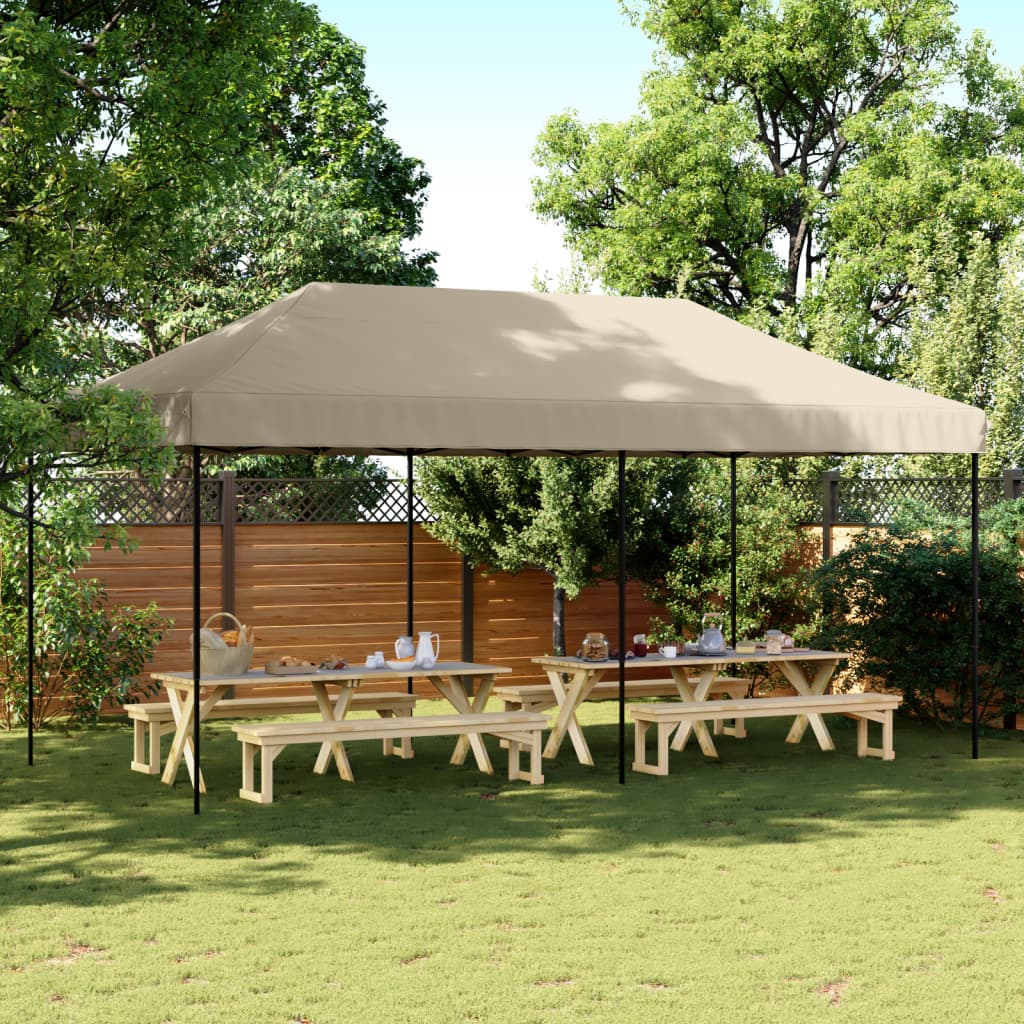 VidaXL tente de fête pliable pop-up 580x292x315 cm taupe