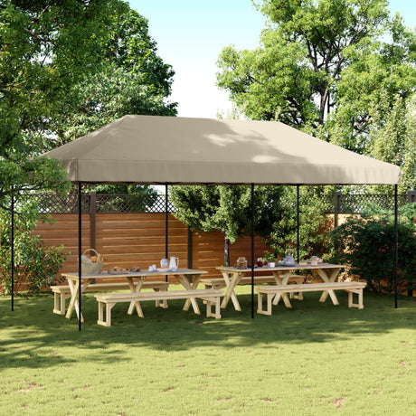 VidaXL tente de fête pliable pop-up 580x292x315 cm taupe