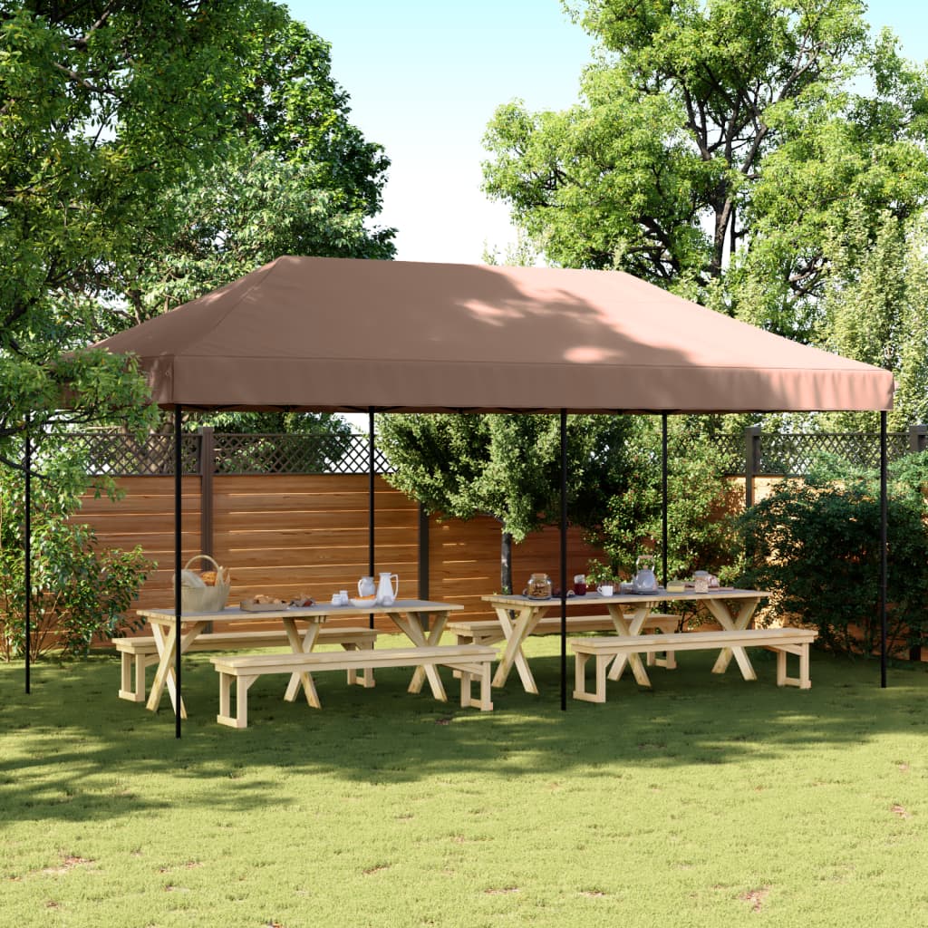 Vidaxl PartyTent Składane wyskakujące okienko 580x292x315 cm brąz