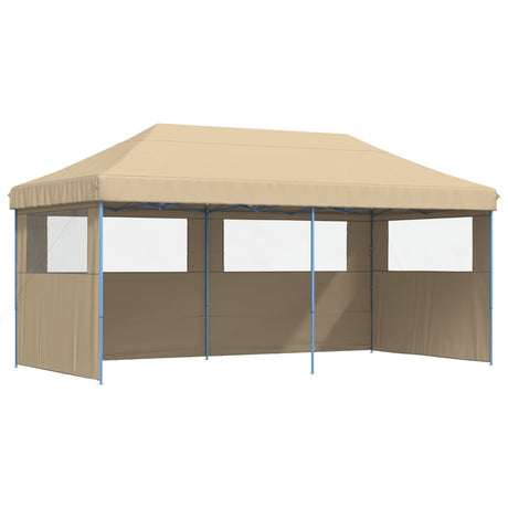 Tente de fête pop-up pliable Vidaxx avec 3 parois latérales beige