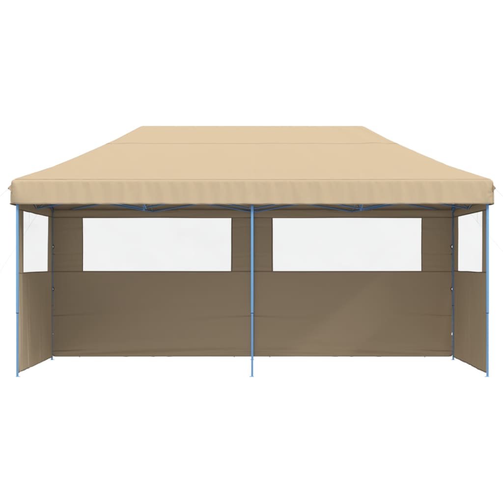 Pop-up pieghevole Vidaxl PartyTent con 3 pareti laterali beige