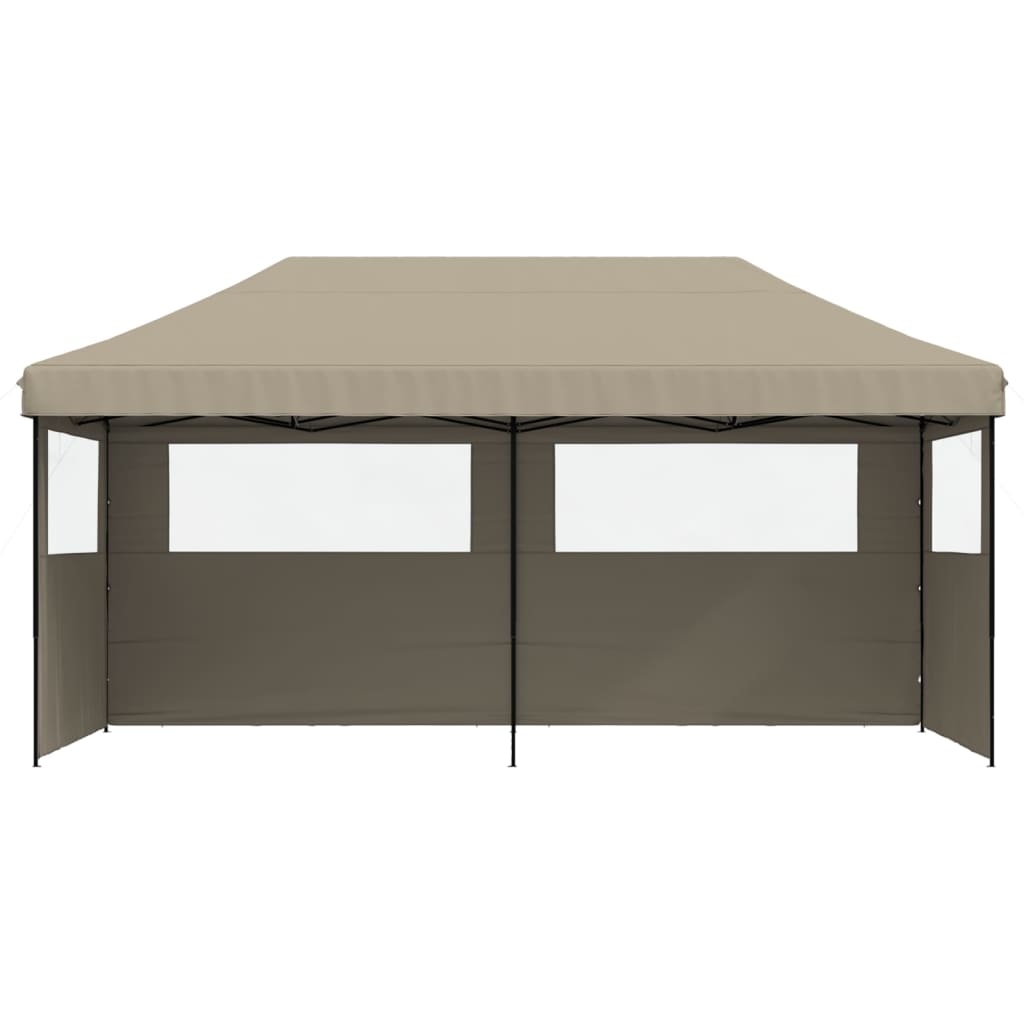 Tente de fête pop-up pliable Vidaxx avec 3 parois latérales taupe