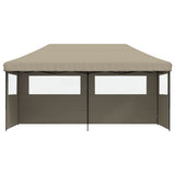 Tente de fête pop-up pliable Vidaxx avec 3 parois latérales taupe
