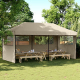 Tente de fête pop-up pliable Vidaxx avec 3 parois latérales taupe