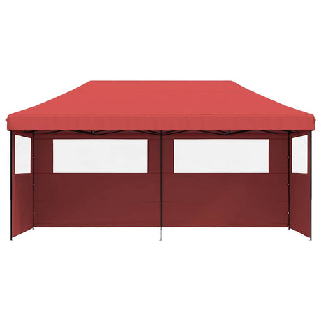 Tente de fête pop-up pliable Vidaxx avec 3 parois latérales en rouge bordeaux