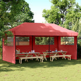 Vidaxl PartyTent Składane wyskakujące okienko z 3 bocznymi ścianami Bordeaux Red