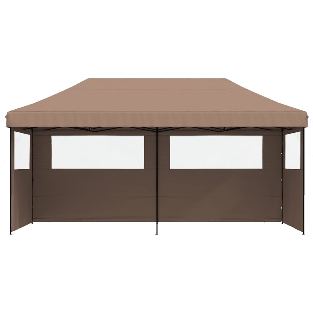 Tente de fête pop-up pliable Vidaxx avec 3 parois latérales marron