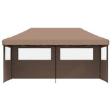 Tente de fête pop-up pliable Vidaxx avec 3 parois latérales marron