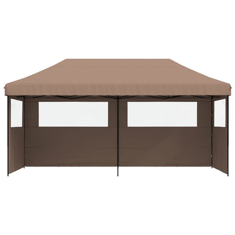 Tente de fête pop-up pliable Vidaxx avec 3 parois latérales marron