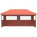 Tente de fête pop-up pliable Vidaxx avec 3 parois latérales, couleur terre cuite