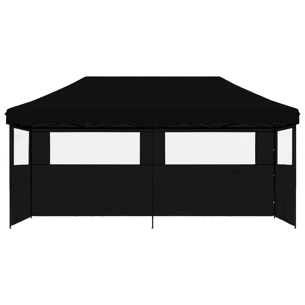 Vidaxl Partytent Foldable Pop-Up With 3 Side Walls Black