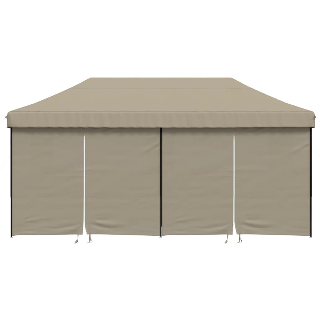 Vidaxl Partytent Foldable Pop-Up With 4 Side Walls Taupe