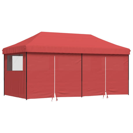 Tente de fête pop-up pliable Vidaxx avec 4 parois latérales en rouge bordeaux
