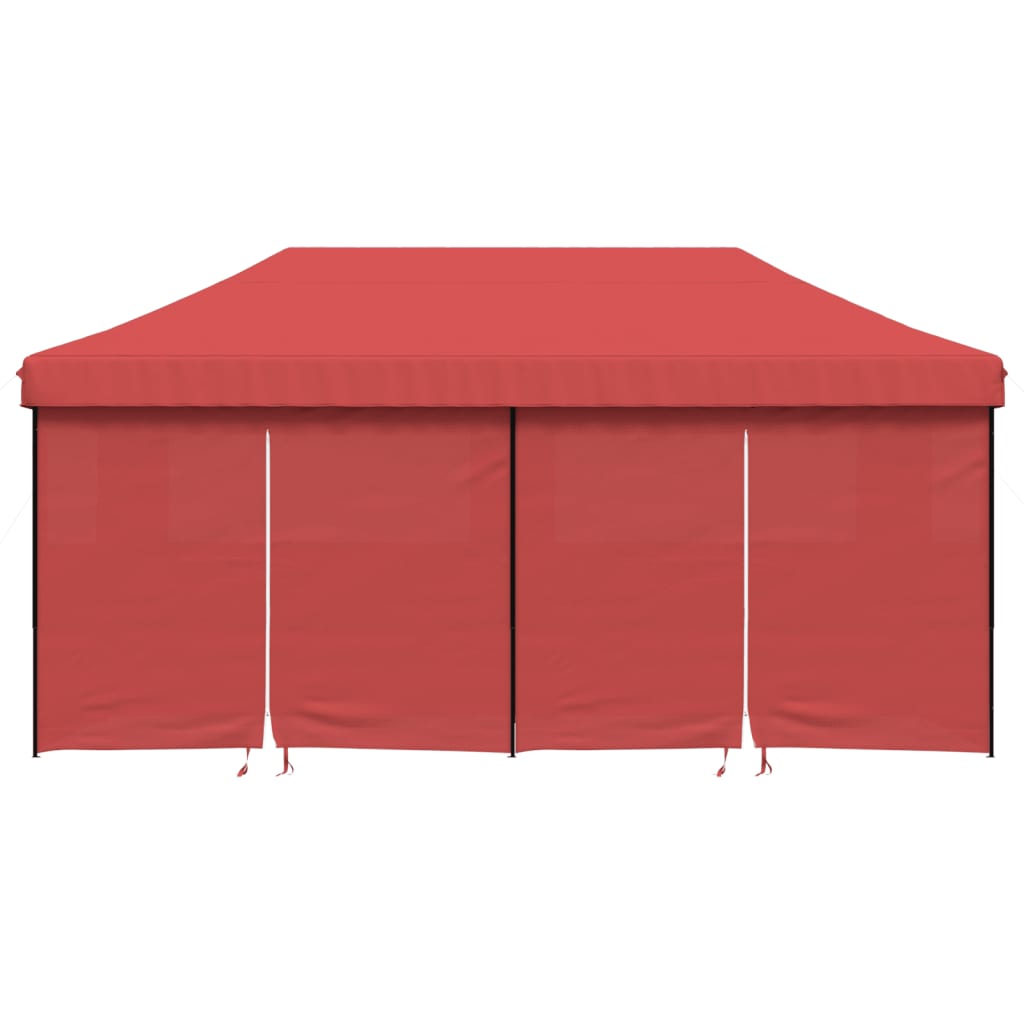 Vidaxl Partytent zložljivo pojavno okno s 4 stranskimi stenami Bordeaux Red