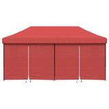 Vidaxl PartyTent Plegable plegable con 4 paredes laterales Burdeos rojo