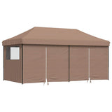 Tente de fête pop-up pliable Vidaxx avec 4 parois latérales marron