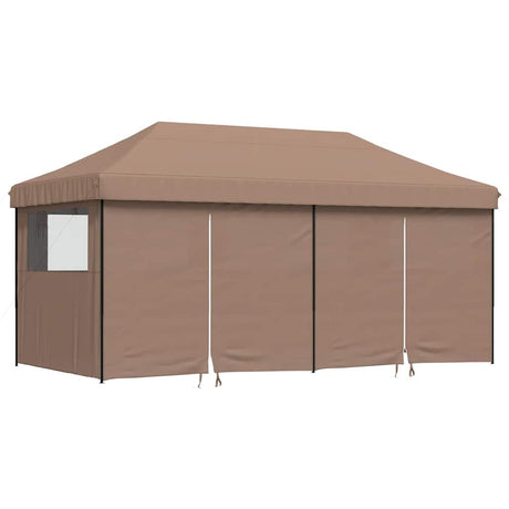 Tente de fête pop-up pliable Vidaxx avec 4 parois latérales marron
