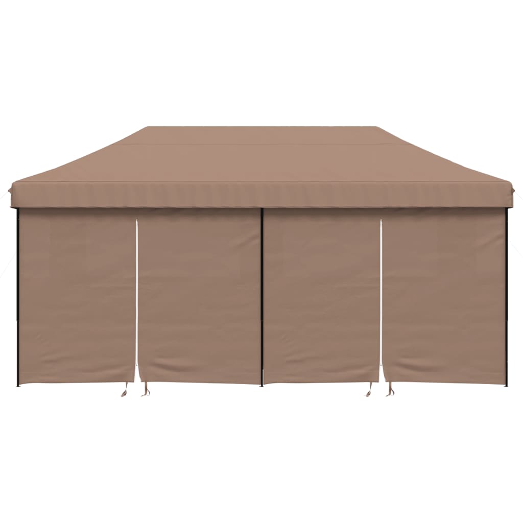 Vidaxl Partytent Foldable Pop-Up With 4 Side Walls Brown