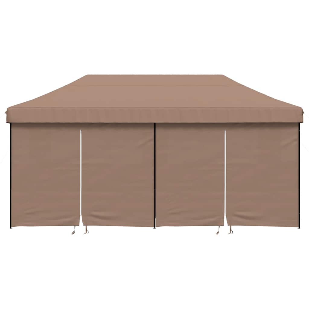 Tente de fête pop-up pliable Vidaxx avec 4 parois latérales marron
