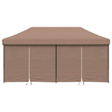 Tente de fête pop-up pliable Vidaxx avec 4 parois latérales marron