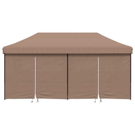 Tente de fête pop-up pliable Vidaxx avec 4 parois latérales marron