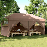 Tente de fête pop-up pliable Vidaxx avec 4 parois latérales marron
