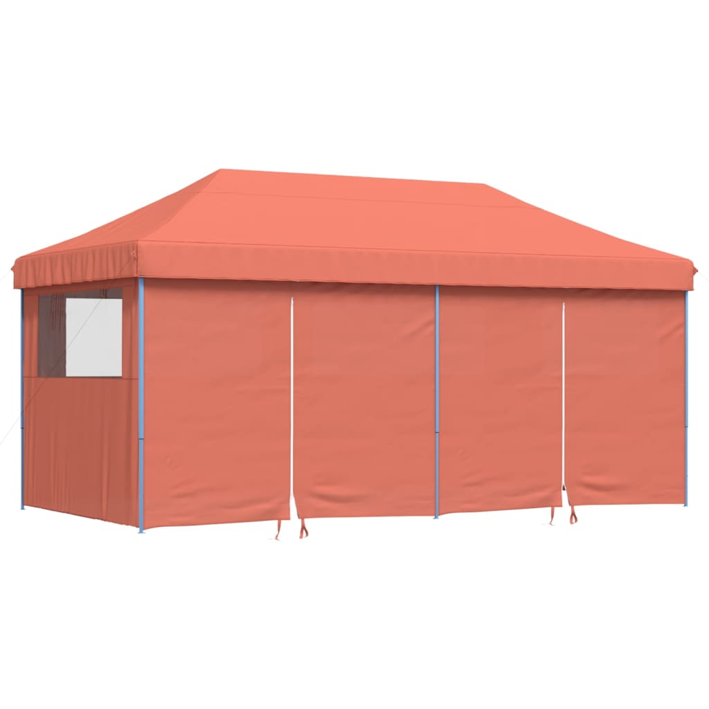 Vidaxl PartyTent Plegable plegable con 4 paredes laterales de color terracota