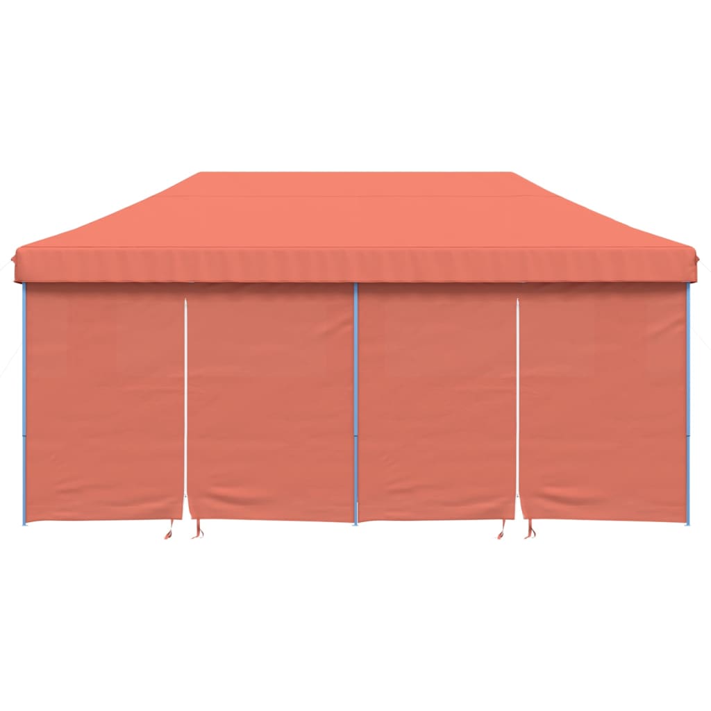 Vidaxl PartyTent Plegable plegable con 4 paredes laterales de color terracota