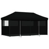 Vidaxl PartyTent sammenleggbar pop-up med 4 sidevegger svart