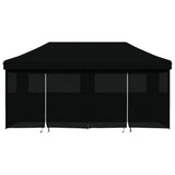 Vidaxl PartyTent Polonge pliable avec 4 murs latéraux noirs