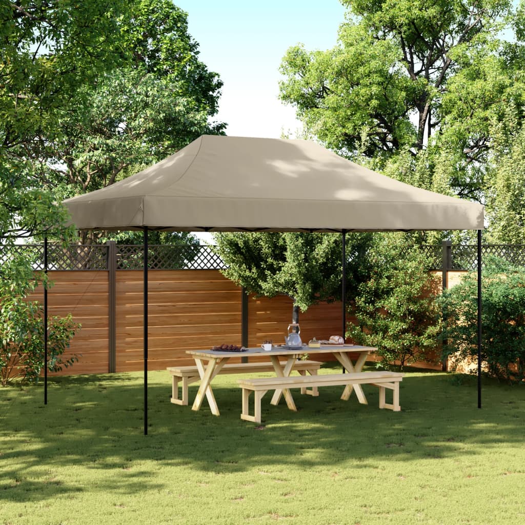 Vidaxl partytent inklapbaar pop-up 440x292x315 cm taupe